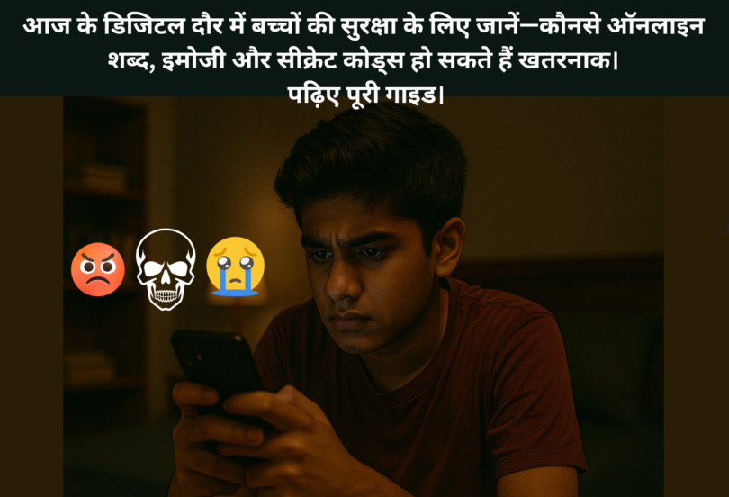 Indian parents and children talking about online safety, digital parenting guide in Hindi