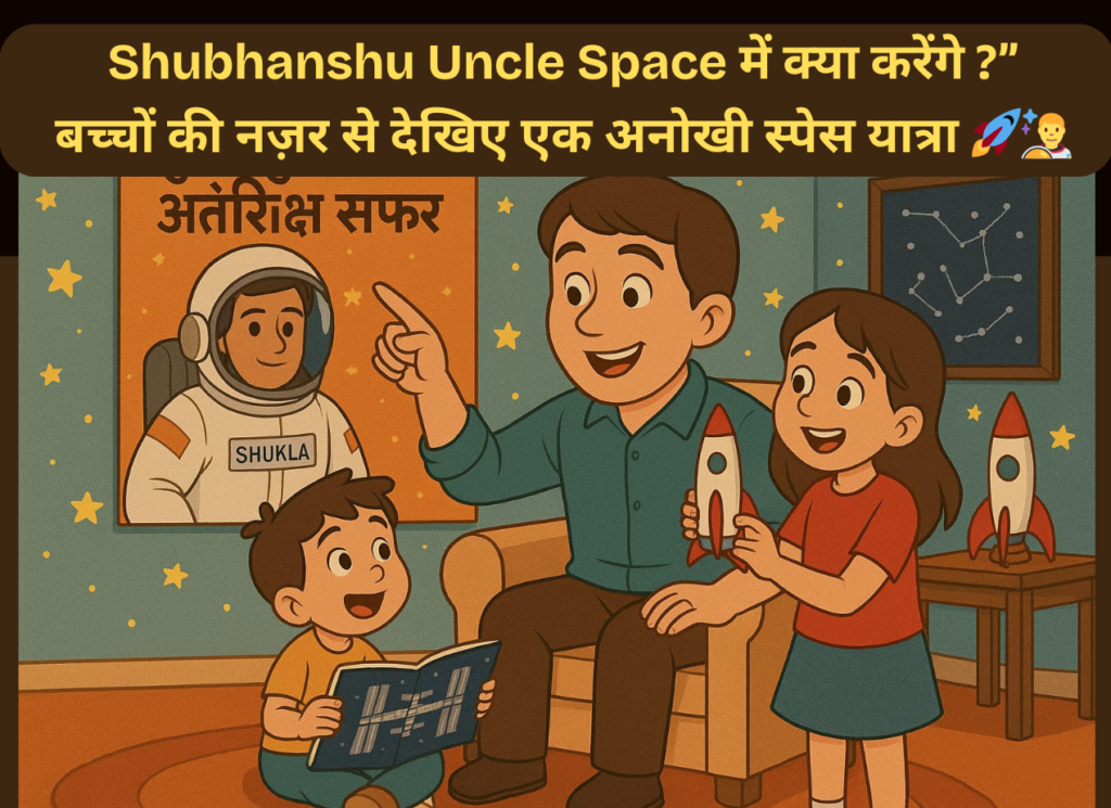 Children asking about space in Hindi
