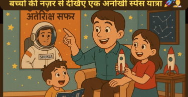 Children asking about space in Hindi