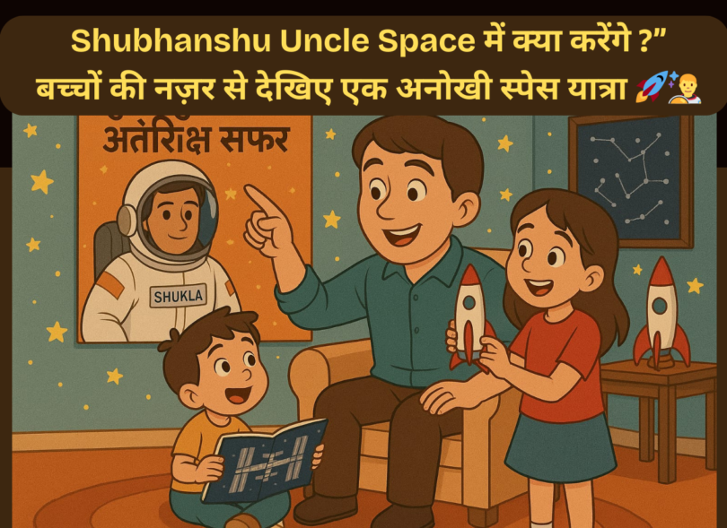 Children asking about space in Hindi